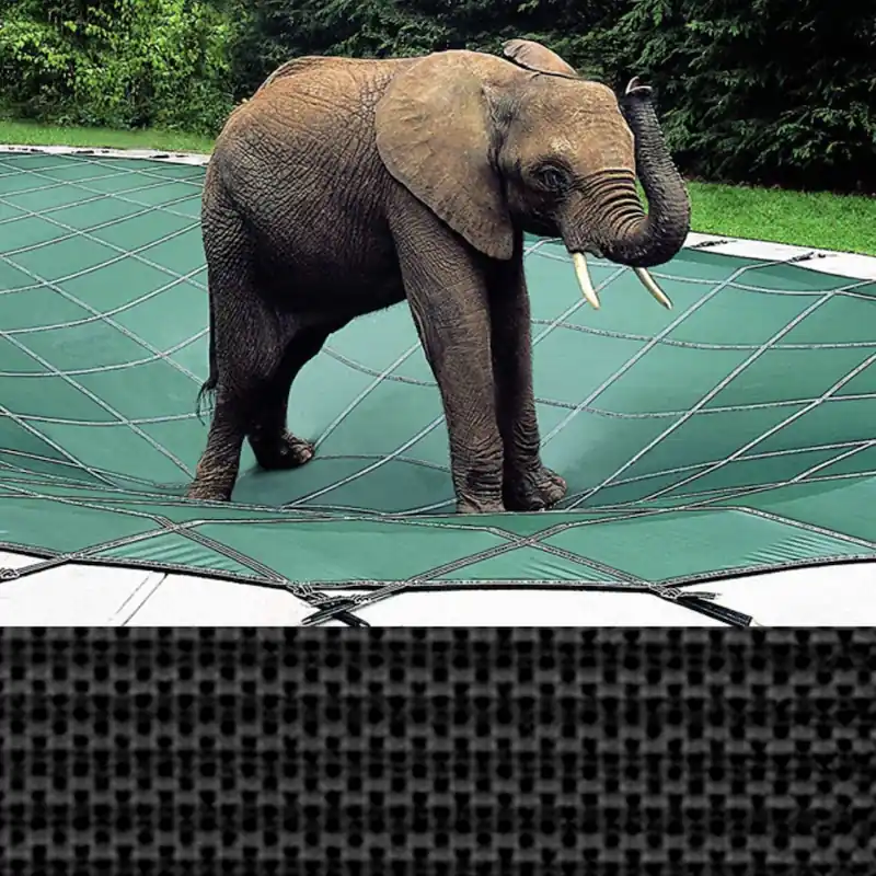 Loop-Loc - 25 x 45 Black Mesh Rectangle Safety Cover for Inground Pools Certified