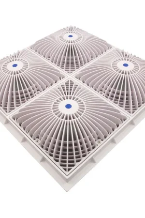 Aquastar - Main Drain Cover, Aquastar MoFlow,(4)9" Square,w/Frame,White Fresh Stock