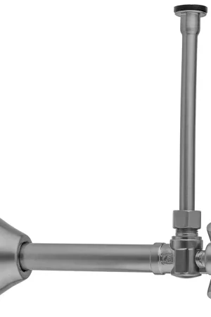 Jaclo 629-4-72 Quarter Turn Angle Pattern 1/2 inches Copper (Sweat Fit) x 3/8 inches O.D. Toilet Supply Kit with Contempo Cross Handle, 20 inches Supply Tube, Escutcheon Trusted Brand