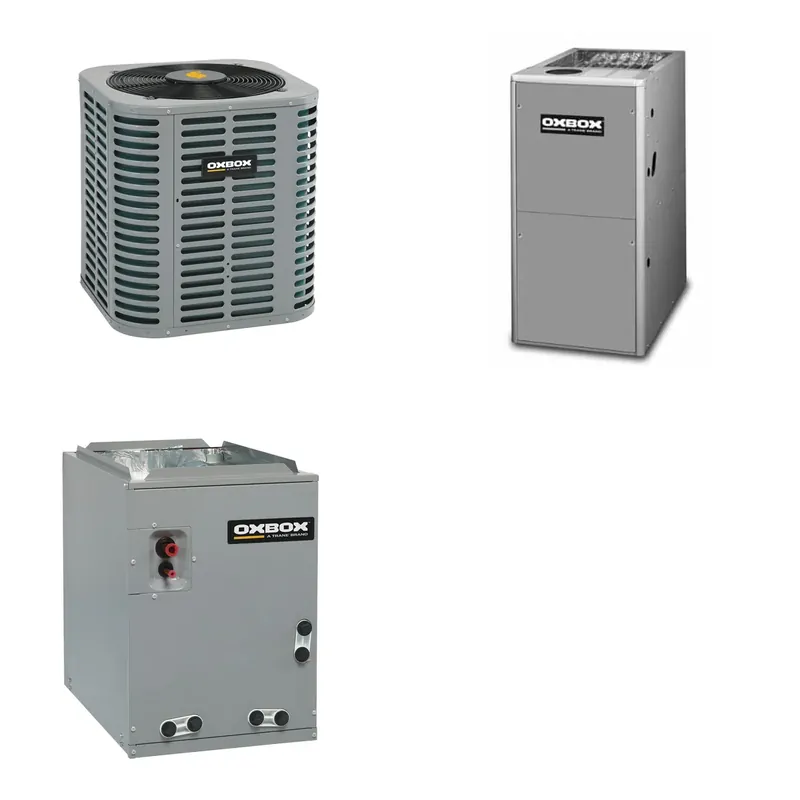 Buy Online Oxbox 1.5-Ton 18000 BTU R-454B 14.3 SEER2 Gas/Electric Split System - J5AC5018A1000+J801V080BM4SEB+J5MXCB004AC6HC