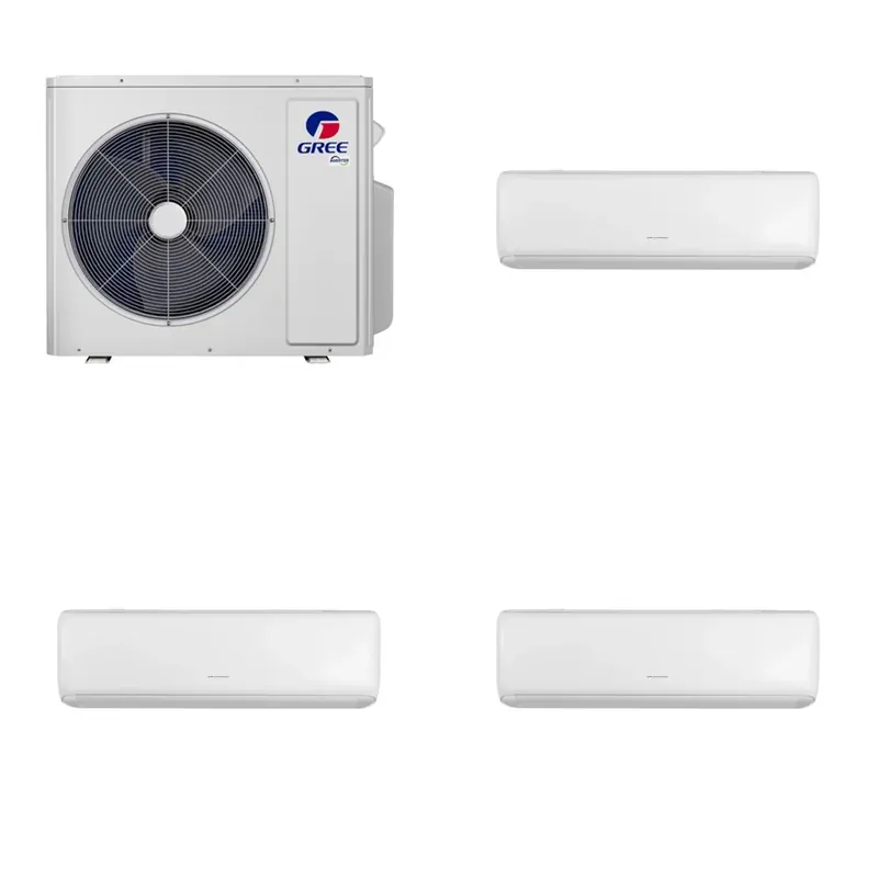 Professional Grade GREE 48000 BTU R-32 21 SEER2 3-Zone Wall-Mounted Mini Split Heat Pump