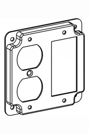 Orbit Industries 4424C raised 1/2 inches 4 inches square (4s) GFCI / duplex receptacle industrial cover with crushed corners Budget