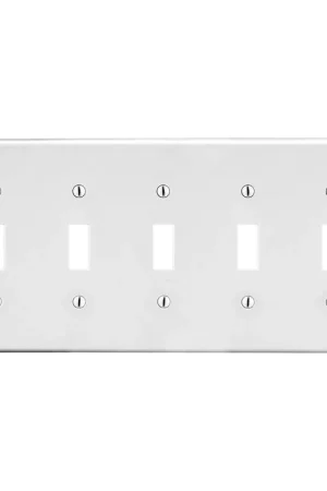 Direct From Factory Hubbell Wiring Device-Kellems P5W HWDK P5W WALLPLATE, 5-G, 5) TOG, WH