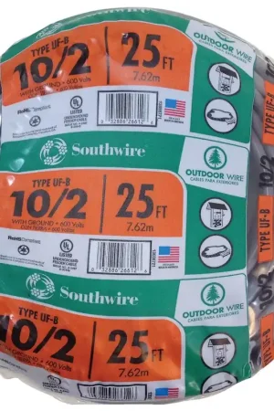 Southwire 13056721 Uf-b Wire 10 Awg 3-conductor 25 Feet Top Rated